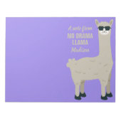 Aangepaste naam en kleur voor Cool Llama Notitieblok (Voorkant)