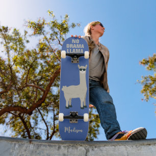 Aangepaste naam en kleur voor Cool Llama Persoonlijk Skateboard