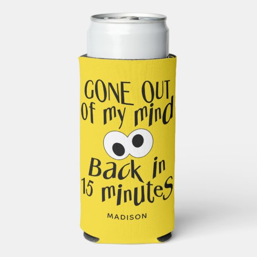 Aangepaste naam en kleur voor "Gone Out My Mind" Seltzer Blikjeskoeler (Seltzer Achterkant)
