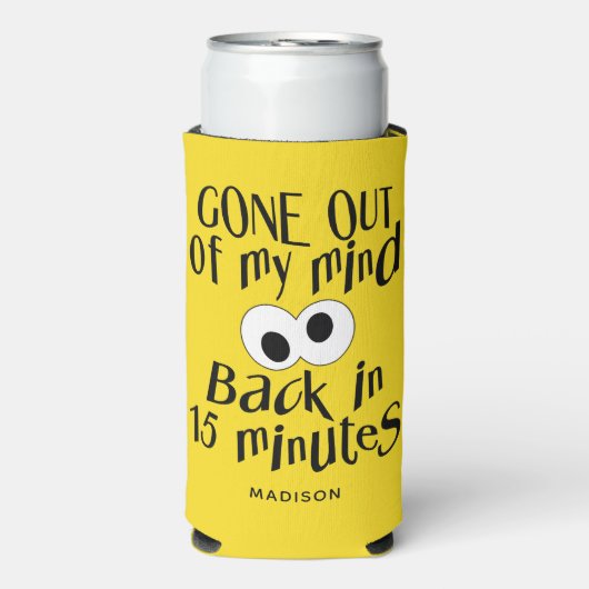 Aangepaste naam en kleur voor "Gone Out My Mind" Seltzer Blikjeskoeler (Seltzer Voorkant)