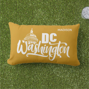 Aangepaste naam en kleur Washington DC Buitenkussen