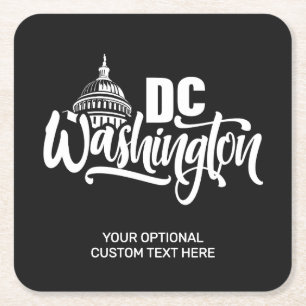 Aangepaste naam en kleur Washington DC Kartonnen Onderzetters