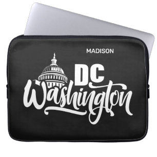 Aangepaste naam en kleur Washington DC Laptop Sleeve
