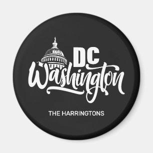 Aangepaste naam en kleur Washington DC Magneet