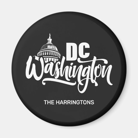 Aangepaste naam en kleur Washington DC Magneet (Voorkant)