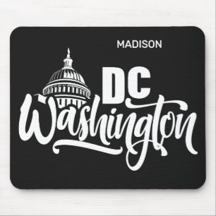 Aangepaste naam en kleur Washington DC Muismat