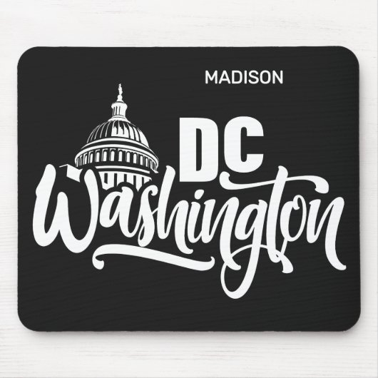 Aangepaste naam en kleur Washington DC Muismat (Voorkant)