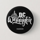 Aangepaste naam en kleur Washington DC Ronde Button 5,7 Cm (Voorkant)