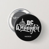 Aangepaste naam en kleur Washington DC Ronde Button 5,7 Cm (Voorkant /achterkant)