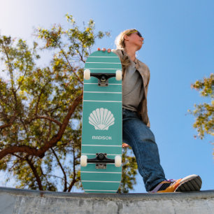 Aangepaste naam en kleur zeeschelp persoonlijk skateboard