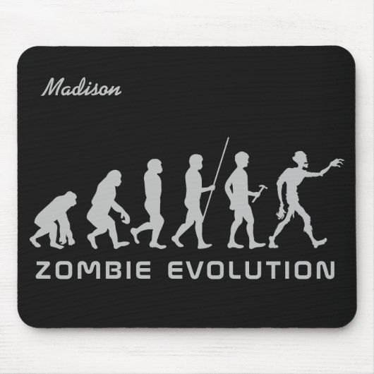 Aangepaste naam en kleur Zombie Evolutiemousepad Muismat (Voorkant)