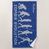 Aangepaste naam en kleur Zombie Evolution-badhandd Strandlaken (Voorkant)