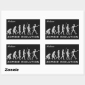 Aangepaste naam en kleur Zombie Evolution-stickers Rechthoekige Sticker (Vel)