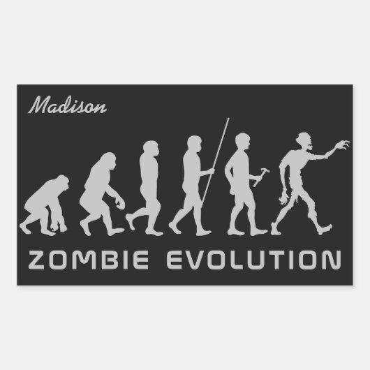 Aangepaste naam en kleur Zombie Evolution-stickers Rechthoekige Sticker (Voorkant)