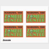 Aangepaste naam en kleur Zombie Hunter-stickers Rechthoekige Sticker (Vel)