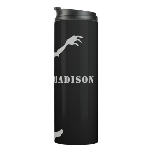 Aangepaste naam en kleur Zombie-tumbler Thermosbeker (Geroteerd rechts)