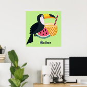 Aangepaste naam en kleurenillustratie poster (Thuiskantoor)
