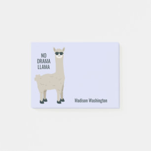 Aangepaste naam en kleurennotities voor Cool Llama Post-it® Notes