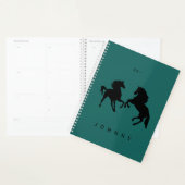 Aangepaste naam en kleurentanner met paardenkoppel planner (Display)