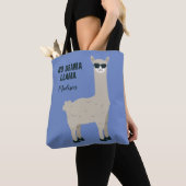 Aangepaste naam en kleurtassen voor Cool Llama Tote Bag (Dichtbij)