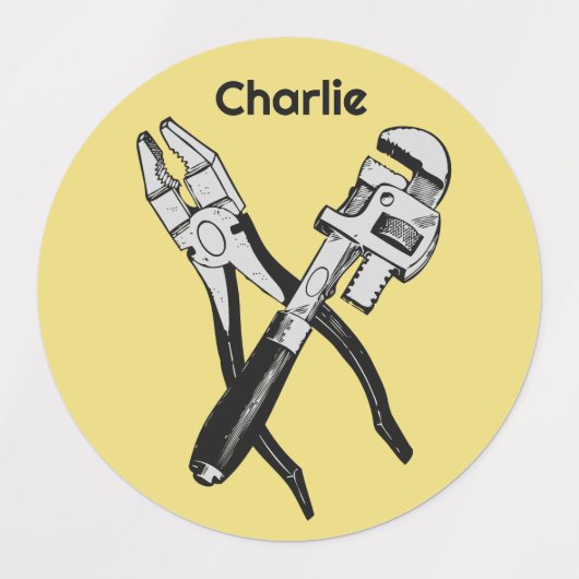 Aangepaste naam en kleurTOOLS Labels (Design 2)