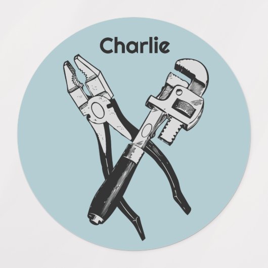 Aangepaste naam en kleurTOOLS Labels (Design 1)