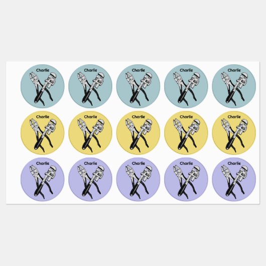 Aangepaste naam en kleurTOOLS Labels (Vel)