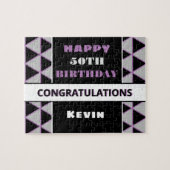 Aangepaste naam en leeftijd 50e verjaardag puzzel legpuzzel (Horizontaal)