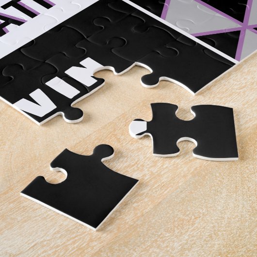 Aangepaste naam en leeftijd 50e verjaardag puzzel legpuzzel (Zijkant)