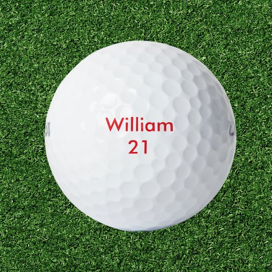 Aangepaste naam en leeftijd verjaardag golfballen