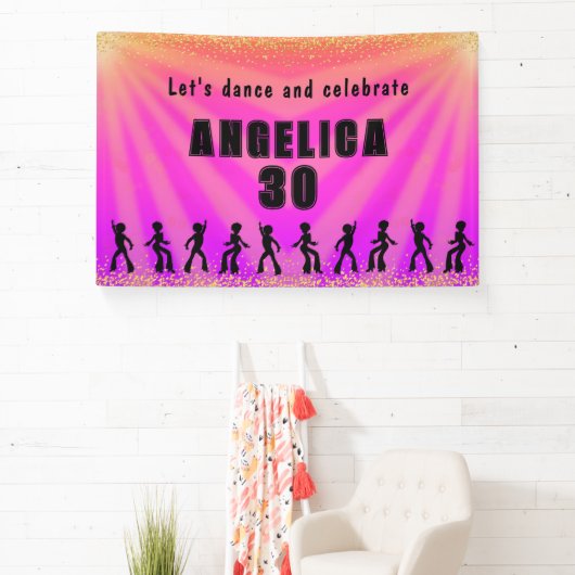 Aangepaste naam en leeftijd verjaardag spandoek (Insitu)