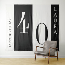 Aangepaste naam- en leeftijdsbanner, zwart-witte v