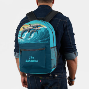 Aangepaste naam en locatie Dolphin Bedrukte Rugzak