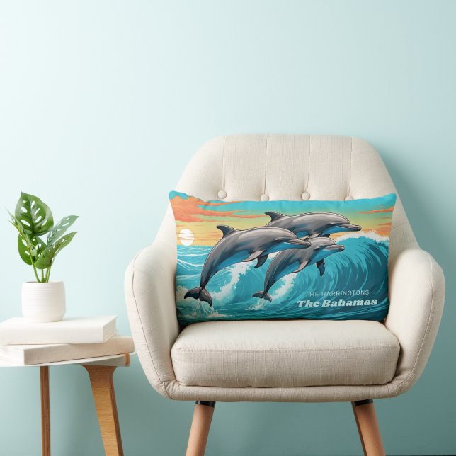 Aangepaste naam en locatie Dolphin Kussen (Stoel)