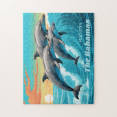 Aangepaste naam en locatie Dolphin Legpuzzel (Verticaal)