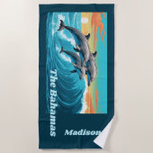 Aangepaste naam en locatie Dolphin Strandlaken (Voorkant)