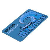 Aangepaste naam en locatie Funny Beach Wave magnet Magneet (Linkerzijde)