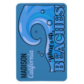 Aangepaste naam en locatie Funny Beach Wave magnet Magneet (Verticaal)