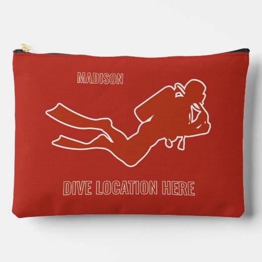 Aangepaste naam en locatie Scuba Diver Etui (Voorkant)