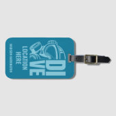 Aangepaste naam en locatie Scuba Diving Bagagelabel (Voorkant (horizontaal))