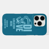Aangepaste naam en locatie Scuba Diving Case-Mate iPhone Case (Achterkant (horizontaal))