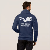Aangepaste naam en locatie Scuba Diving Hoodie (Achterkant volledig)