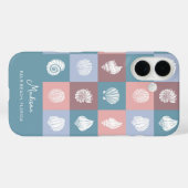 Aangepaste naam en locatie Seashells Patroon Case-Mate iPhone Case (Achterkant (horizontaal))