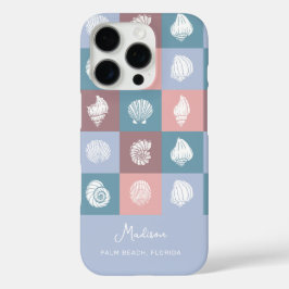 Aangepaste naam en locatie Seashells Patroon iPhone 16 Pro Hoesje