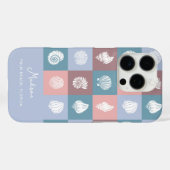 Aangepaste naam en locatie Seashells Patroon Case-Mate iPhone Case (Achterkant (horizontaal))