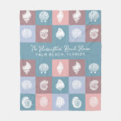 Aangepaste naam en locatie Seashells Patroon Fleece Deken (Voorkant)