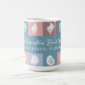Aangepaste naam en locatie Seashells Patroon Koffiemok (Center)