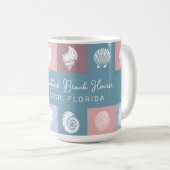 Aangepaste naam en locatie Seashells Patroon Koffiemok (Voorkant rechts)