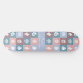 Aangepaste naam en locatie Seashells Patroon Persoonlijk Skateboard (Horizontaal)