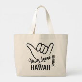 Aangepaste naam en locatie Shaka Grote Tote Bag (Achterkant)